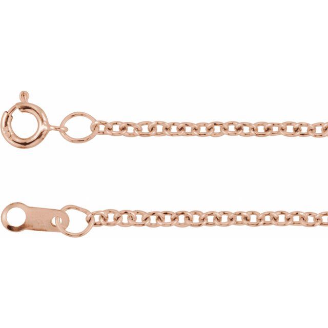 14K Rose 1.5 mm Cable 16' Chain