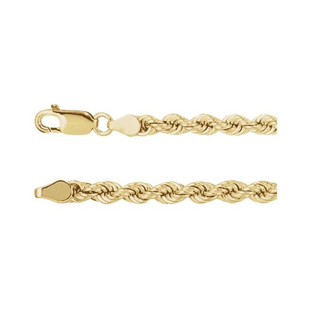 14K Yellow 4 mm Rope 20' Chain