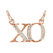 14K Rose .07 CTW Natural Diamond 'XO' Phrase 16 1/2' Necklace