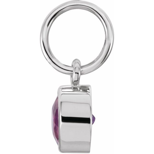 14k White Posh Mommy® Imitation Amethyst Charm