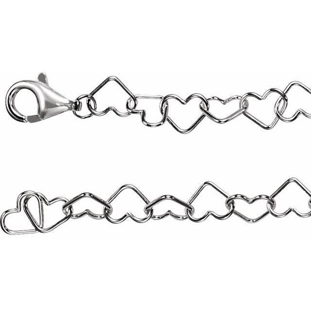 Sterling Silver 6 mm Heart 16' Chain