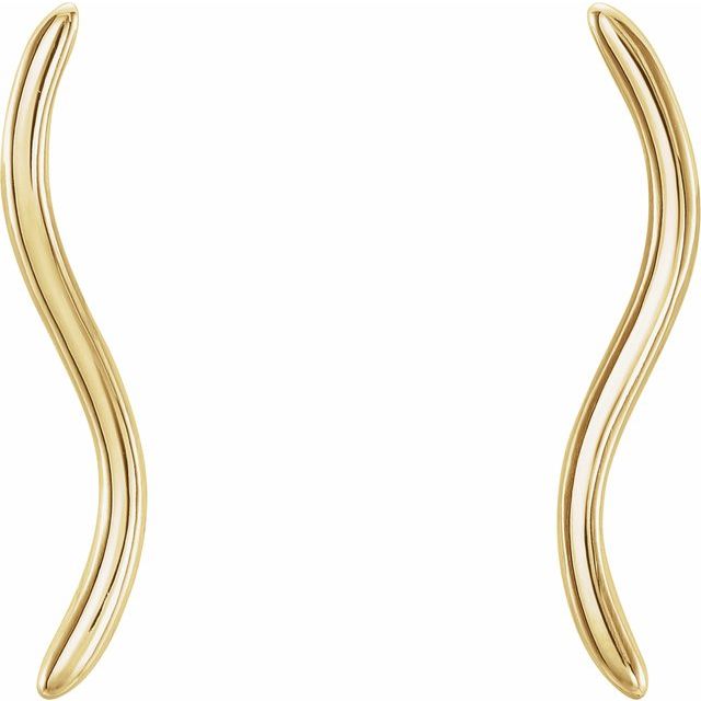 14k Yellow Wavy Ear Climbers