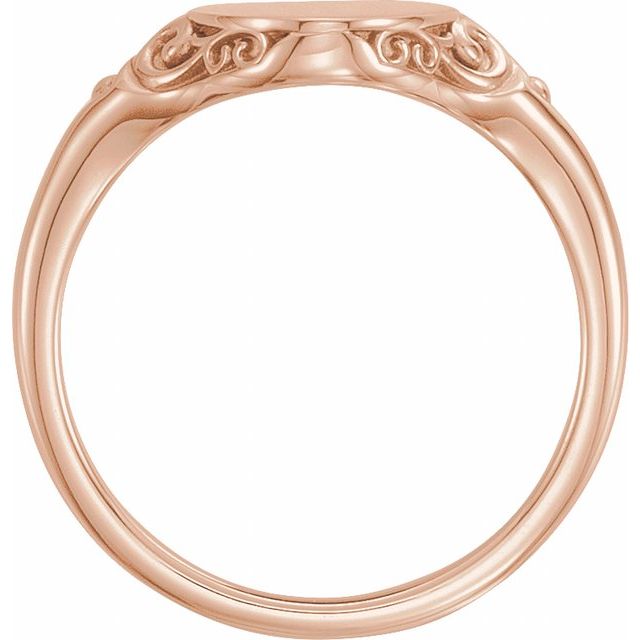 14k Rose 13x9 Mm Oval Signet Ring