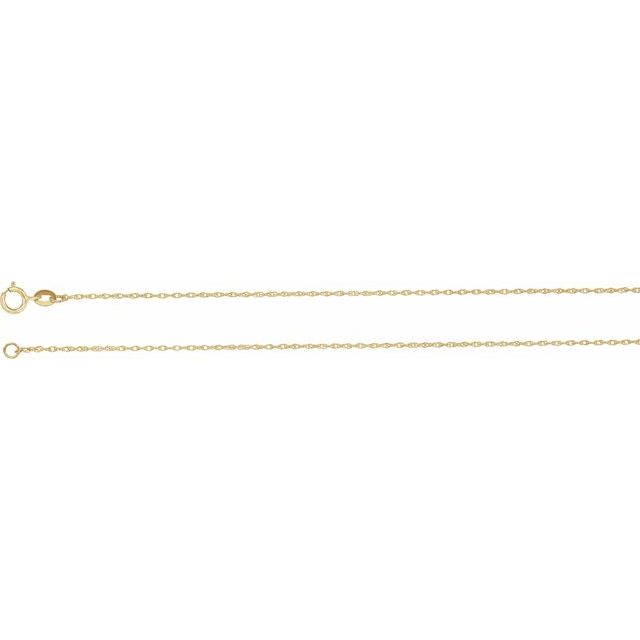 14K Yellow 1 mm Rope 7' Chain