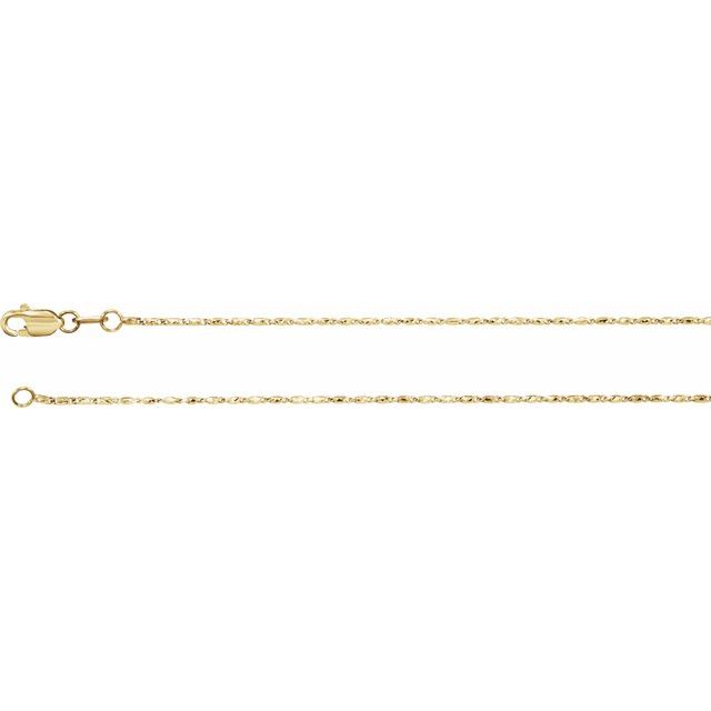 14K Yellow 1 mm Raso 18' Chain