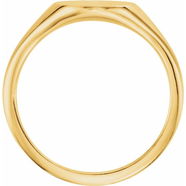 18K Yellow 11x9 mm Oval Signet Ring