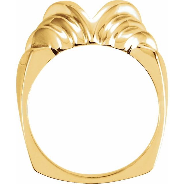 14K Yellow Freeform V Ring