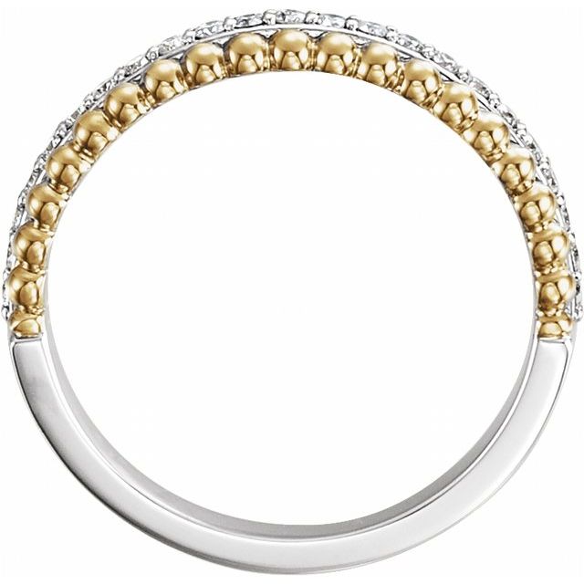 14k White/yellow 1/5 Ctw Natural Diamond Beaded Ring