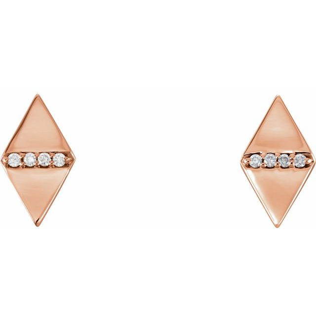 14k Rose .025 Ctw Natural Diamond Geometric Earrings