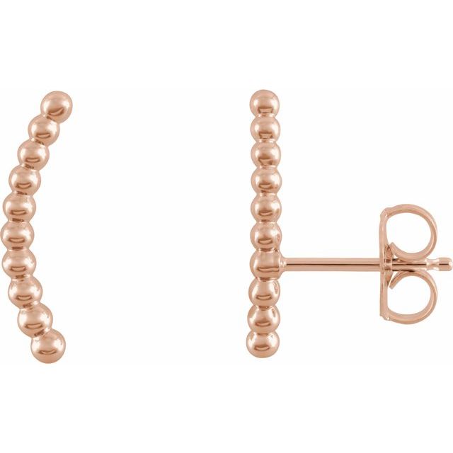 14k Rose Beaded Ear Climbers