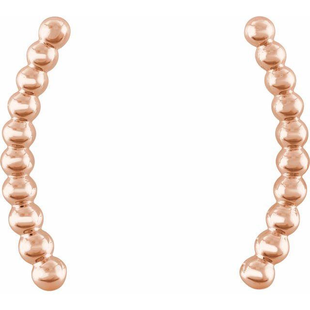 14k Rose Beaded Ear Climbers