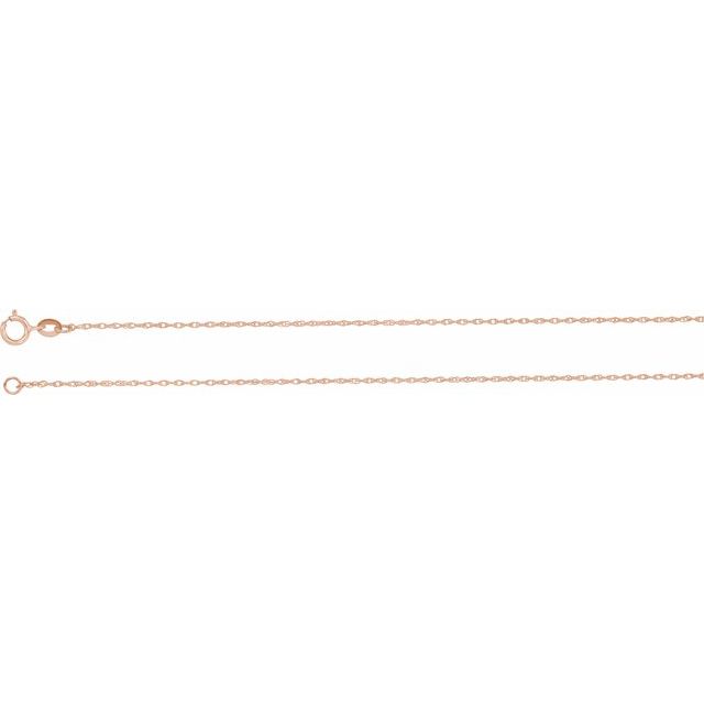 18k Rose 1 Mm Rope 18' Chain