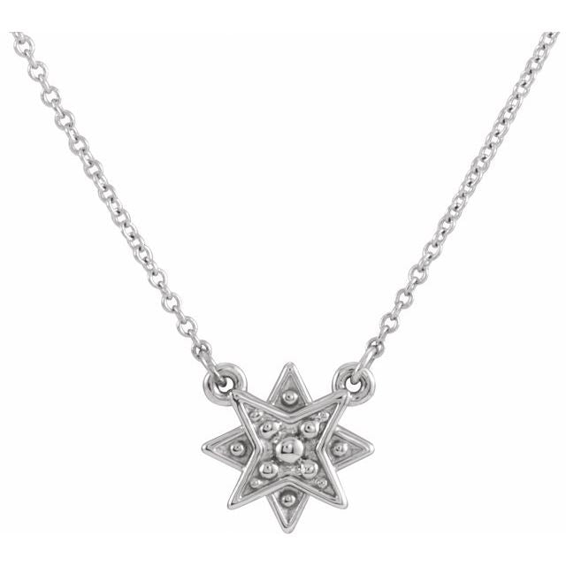 Sterling Silver Star 16-18' Necklace