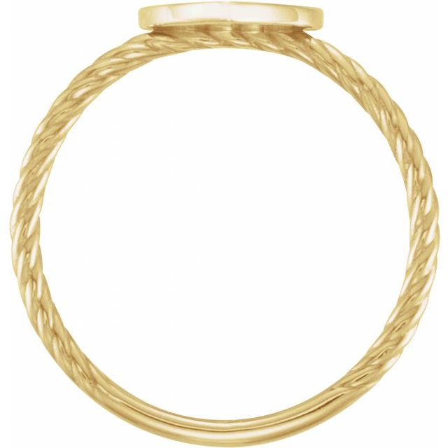 14k Yellow Be Posh® Engravable Rope Signet Ring