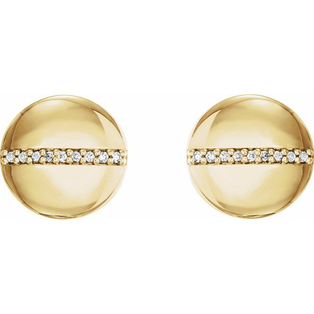 14k Yellow .04 Ctw Natural Diamond Circle Earrings