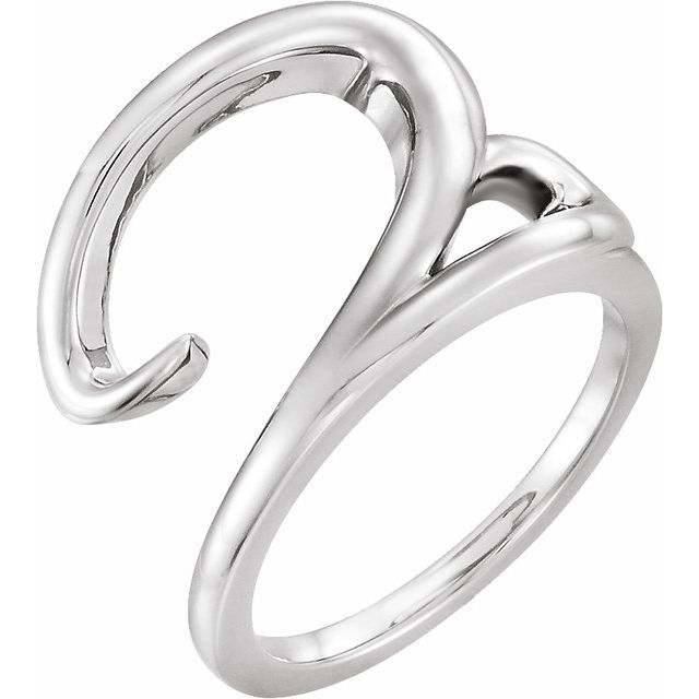 14K White Freeform Ring