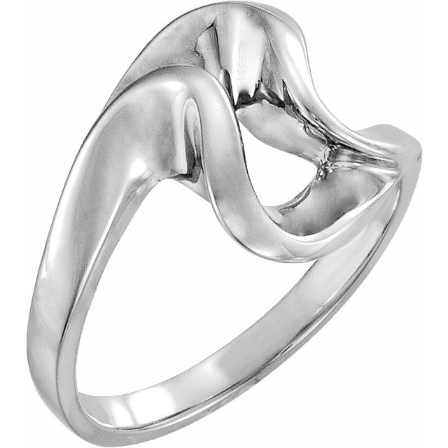 14K White Freeform Ring