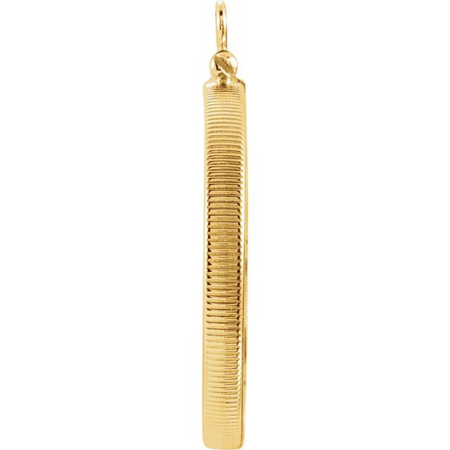 14K Yellow Coin Frame Bezel Dangle for 26.5x2 mm Coin