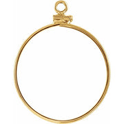14K Yellow Coin Frame Bezel Dangle for 26.5x2 mm Coin