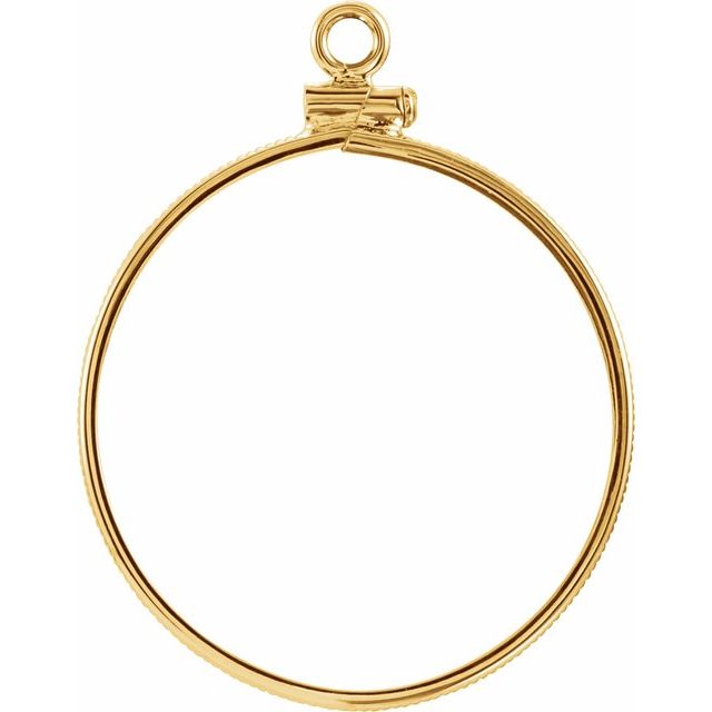 14K Yellow Coin Frame Bezel Dangle for 26.5x2 mm Coin
