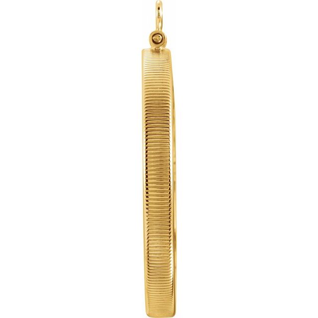 14K Yellow Coin Frame Bezel Dangle for 32.7x2.7 mm Coin