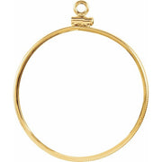 14K Yellow Coin Frame Bezel Dangle for 32.7x2.7 mm Coin