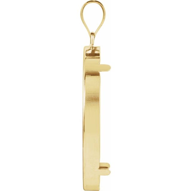 14K Yellow Coin Frame Bezel Pendant Mounting for 32.7x2.7 mm Coin