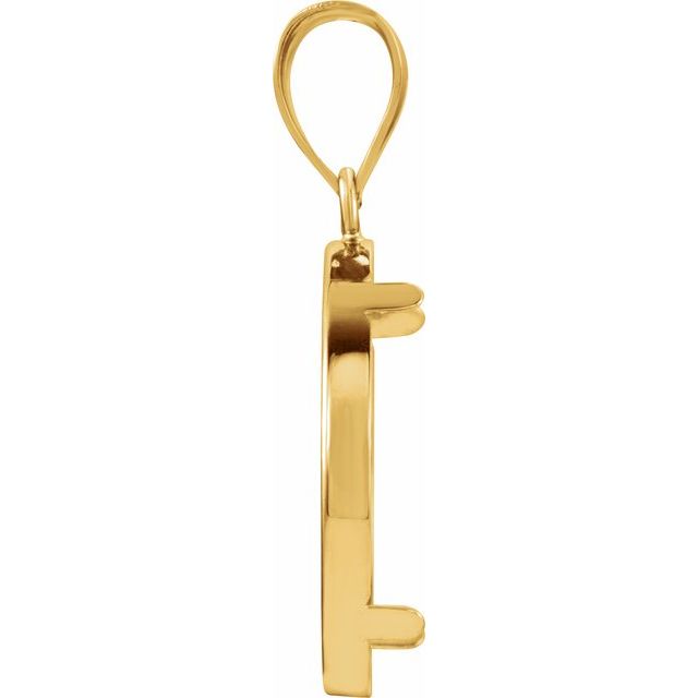 14K Yellow Coin Frame Bezel Pendant Mounting for 20x1.7 mm Coin