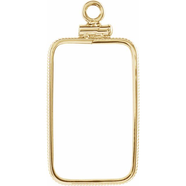 14k Yellow Coin Frame Bezel Dangle For 23.5x14x1 Mm Credit Suisse