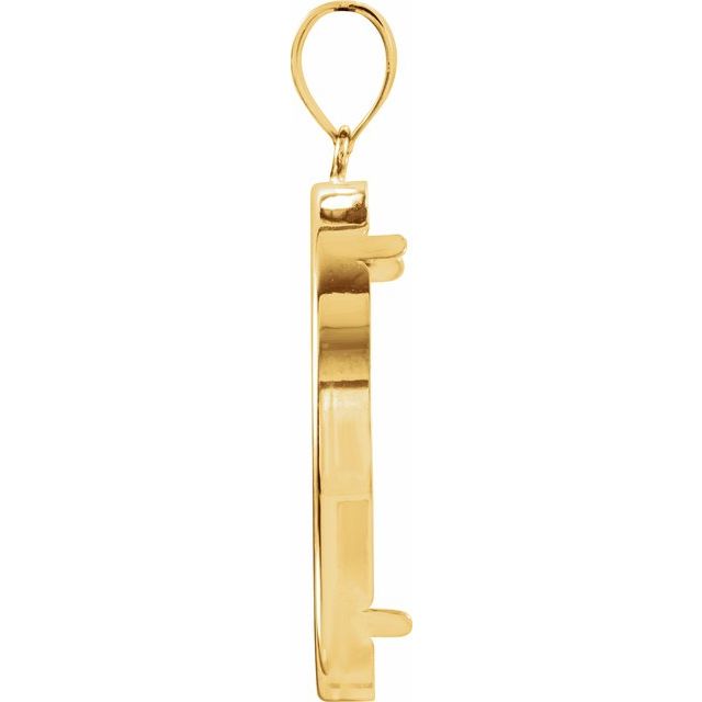 14K Yellow Coin Frame Bezel Pendant Mounting for 30x2.7 mm Coin