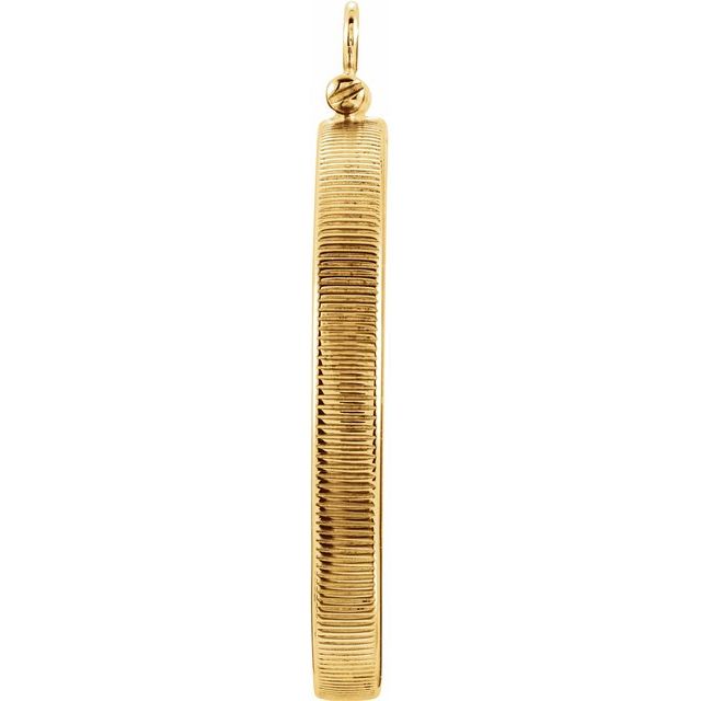 14K Yellow Coin Frame Bezel Dangle for 30x2.7 mm Coin