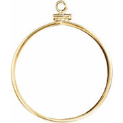 14K Yellow Coin Frame Bezel Dangle for 30x2.7 mm Coin