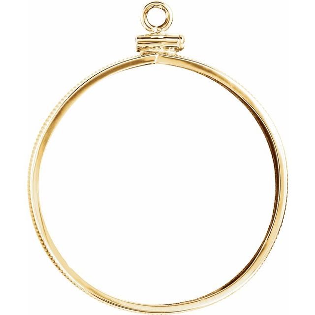 14K Yellow Coin Frame Bezel Dangle for 30x2.7 mm Coin