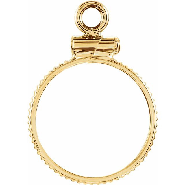 14K Yellow Coin Frame Bezel Dangle for 14.2x.76 mm Coin