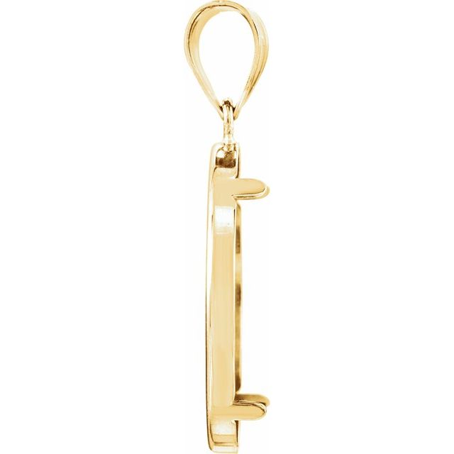 14K Yellow Coin Frame Bezel Pendant Mounting for 22.5x1.4 mm Coin