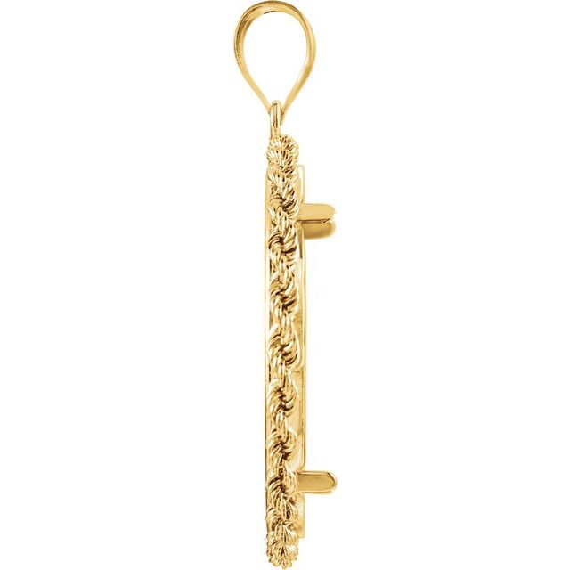 14K Yellow Coin Frame Bezel Pendant Mounting for 27x2 mm Coin