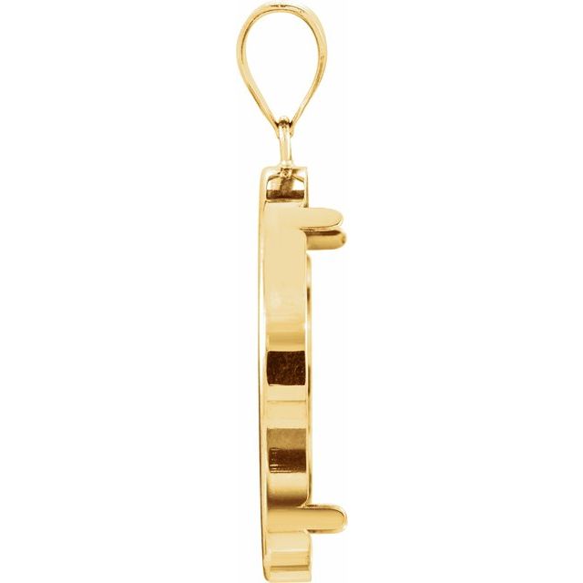 14k Yellow Coin Frame Bezel Pendant Mounting For 27x2 Mm Coin