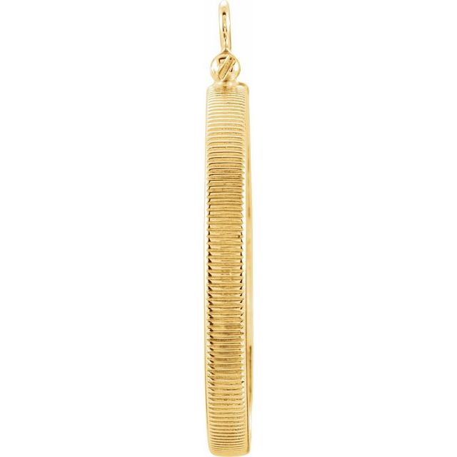14K Yellow Coin Frame Bezel Dangle for 27x2 mm Coin