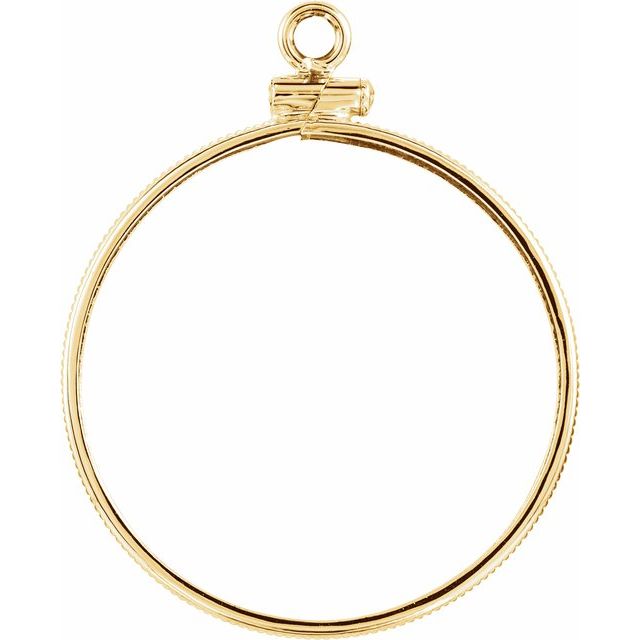 14K Yellow Coin Frame Bezel Dangle for 27x2 mm Coin