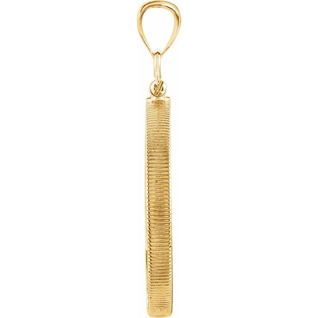 14K Yellow Coin Frame Bezel Pendant Mounting for 27x2 mm Coin