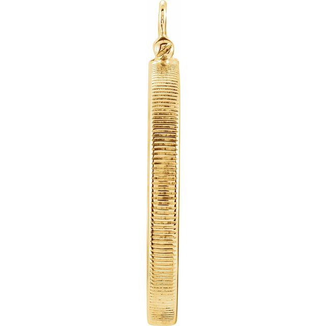 14K Yellow Coin Frame Bezel Dangle for 27x2.2 mm Coin
