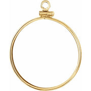 14K Yellow Coin Frame Bezel Dangle for 27x2.2 mm Coin