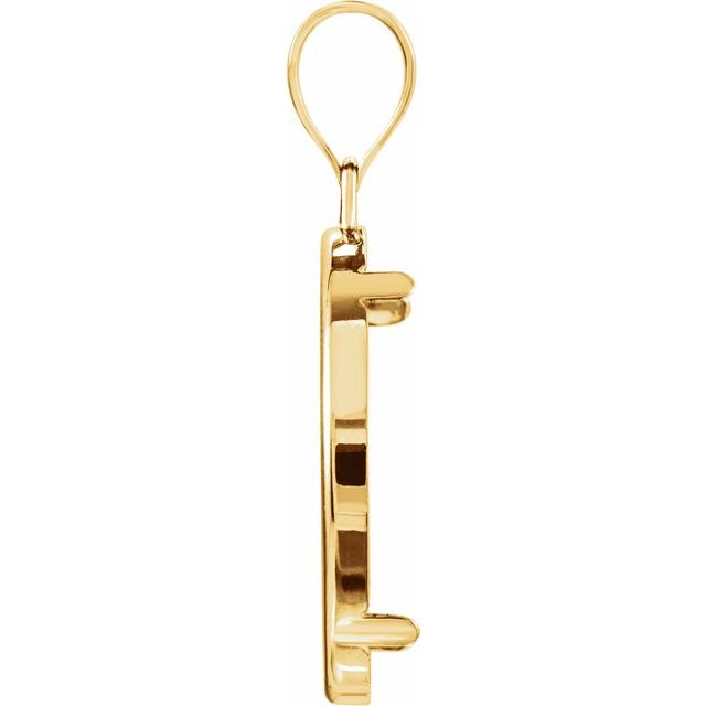 14K Yellow Coin Frame Bezel Pendant Mounting for 22x1.8 mm Coin