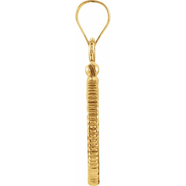14K Yellow Coin Frame Bezel Pendant Mounting for 16.5x1.1 mm Coin