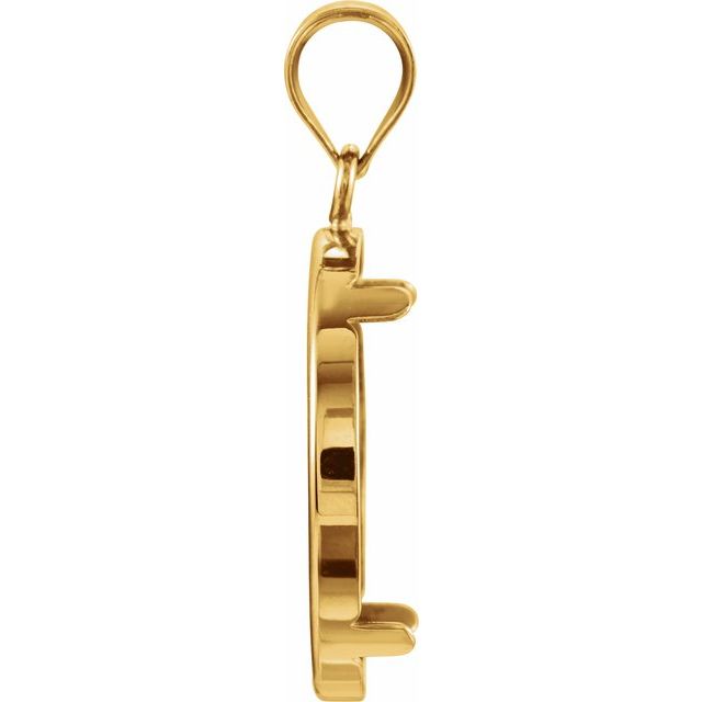 14K Yellow Coin Frame Bezel Pendant Mounting for 17.9x1.2 mm Coin