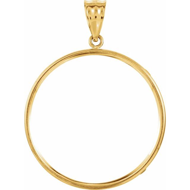 14K Yellow Coin Frame Bezel Pendant Mounting for 30x2.7 mm Coin