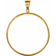 14K Yellow Coin Frame Bezel Pendant Mounting for 37x2.6 mm Coin