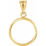 14K Yellow Coin Frame Bezel Pendant Mounting for 14x1 mm Coin