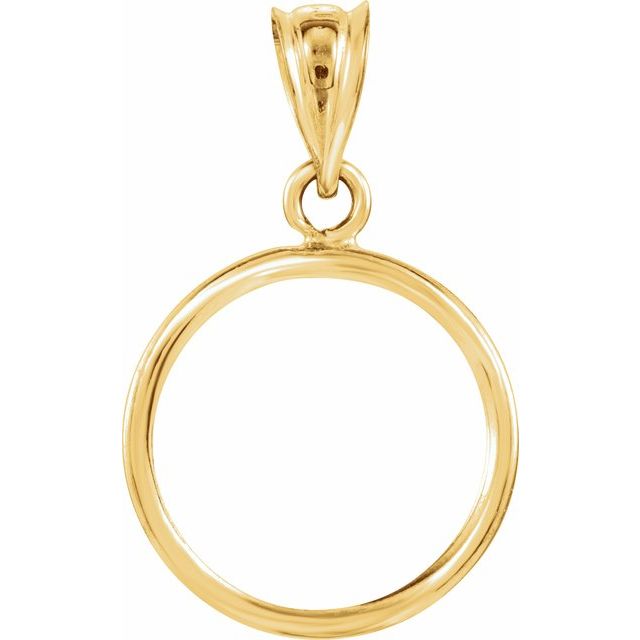 14K Yellow Coin Frame Bezel Pendant Mounting for 14x1 mm Coin