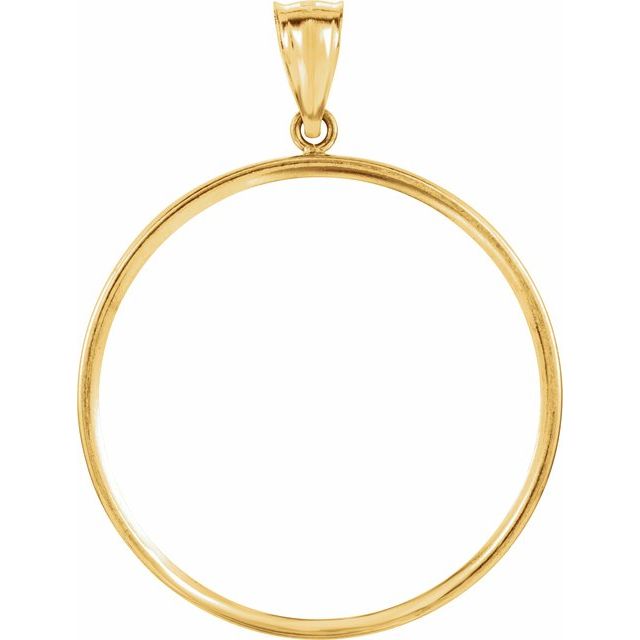 14K Yellow Coin Frame Bezel Pendant Mounting for 32.7x2.7 mm Coin